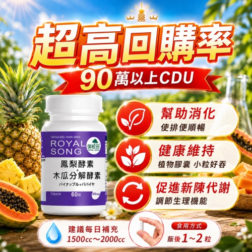 【御松田】鳳梨酵素+木瓜分解酵素(60粒)