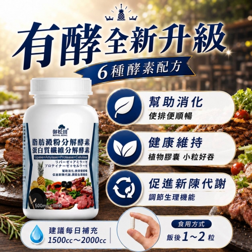 【御松田】脂肪澱粉分解酵素+蛋白質纖維分解酵素(30粒)